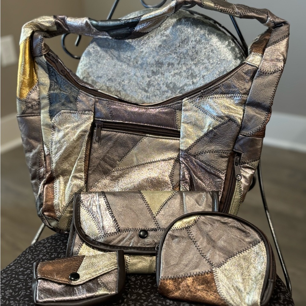 Patchwork Leather Women Bag Set